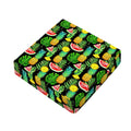 Black Tropical Pineapple Pattern Print Outdoor Seat Cushion Cover