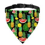 Black Tropical Pineapple Pattern Print Over The Collar Dog Bandana