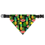 Black Tropical Pineapple Pattern Print Over The Collar Dog Bandana
