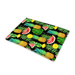 Black Tropical Pineapple Pattern Print Pet Cooling Mat Cover