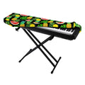 Black Tropical Pineapple Pattern Print Piano Keyboard Cover