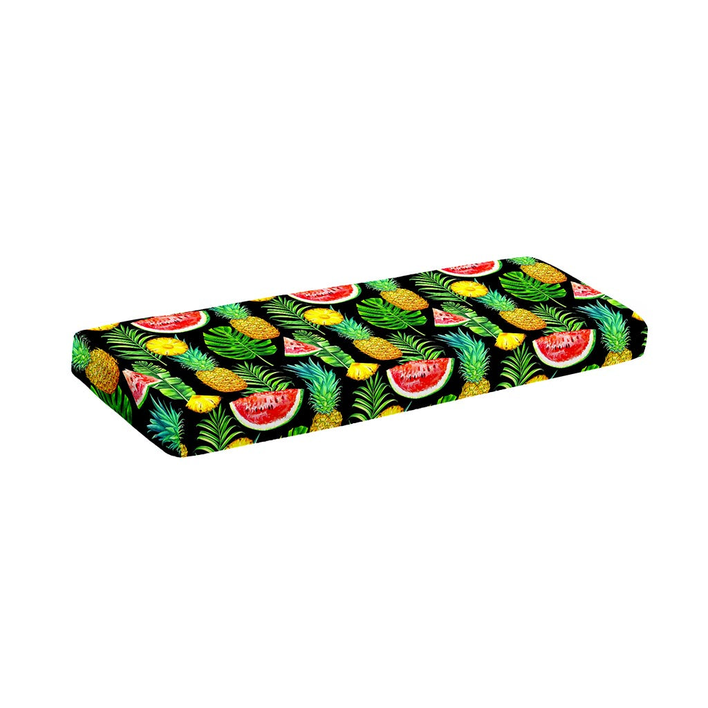 Black Tropical Pineapple Pattern Print Piano Keyboard Cover