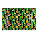 Black Tropical Pineapple Pattern Print Placemat