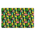 Black Tropical Pineapple Pattern Print Polyester Doormat