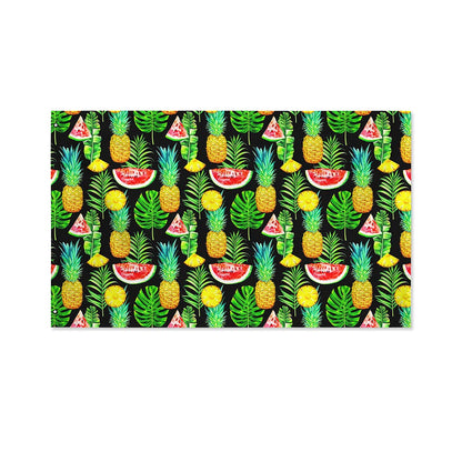 Black Tropical Pineapple Pattern Print Polyester Flag
