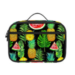 Black Tropical Pineapple Pattern Print Portable Lunch Bag
