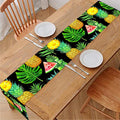 Black Tropical Pineapple Pattern Print Table Runner