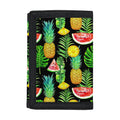 Black Tropical Pineapple Pattern Print Trifold Wallet