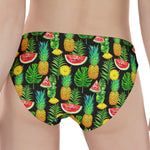 Black Tropical Pineapple Pattern Print Women's Panties