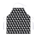 Black Vinyl Record Pattern Print Adjustable Apron