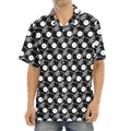 Black Vinyl Record Pattern Print Aloha Shirt