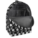 Black Vinyl Record Pattern Print Backpack