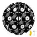 Black Vinyl Record Pattern Print Basketball