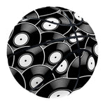Black Vinyl Record Pattern Print Basketball