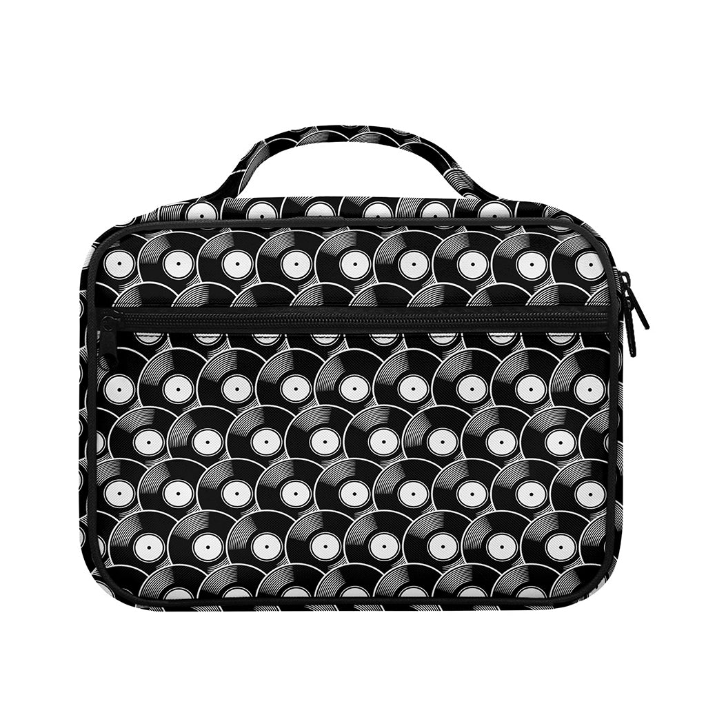 Black Vinyl Record Pattern Print Briefcase Bible Bag