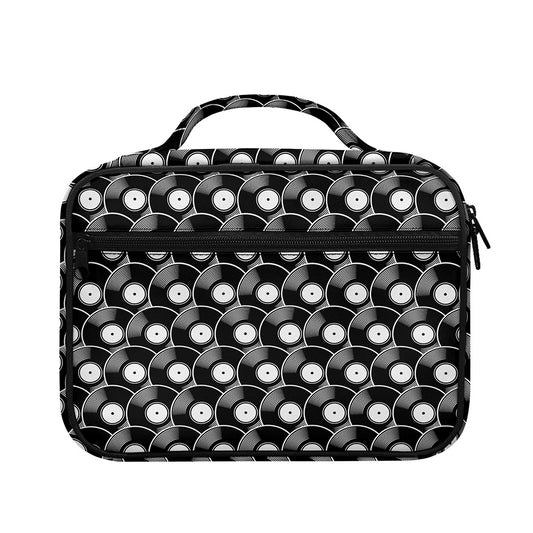 Black Vinyl Record Pattern Print Briefcase Bible Bag