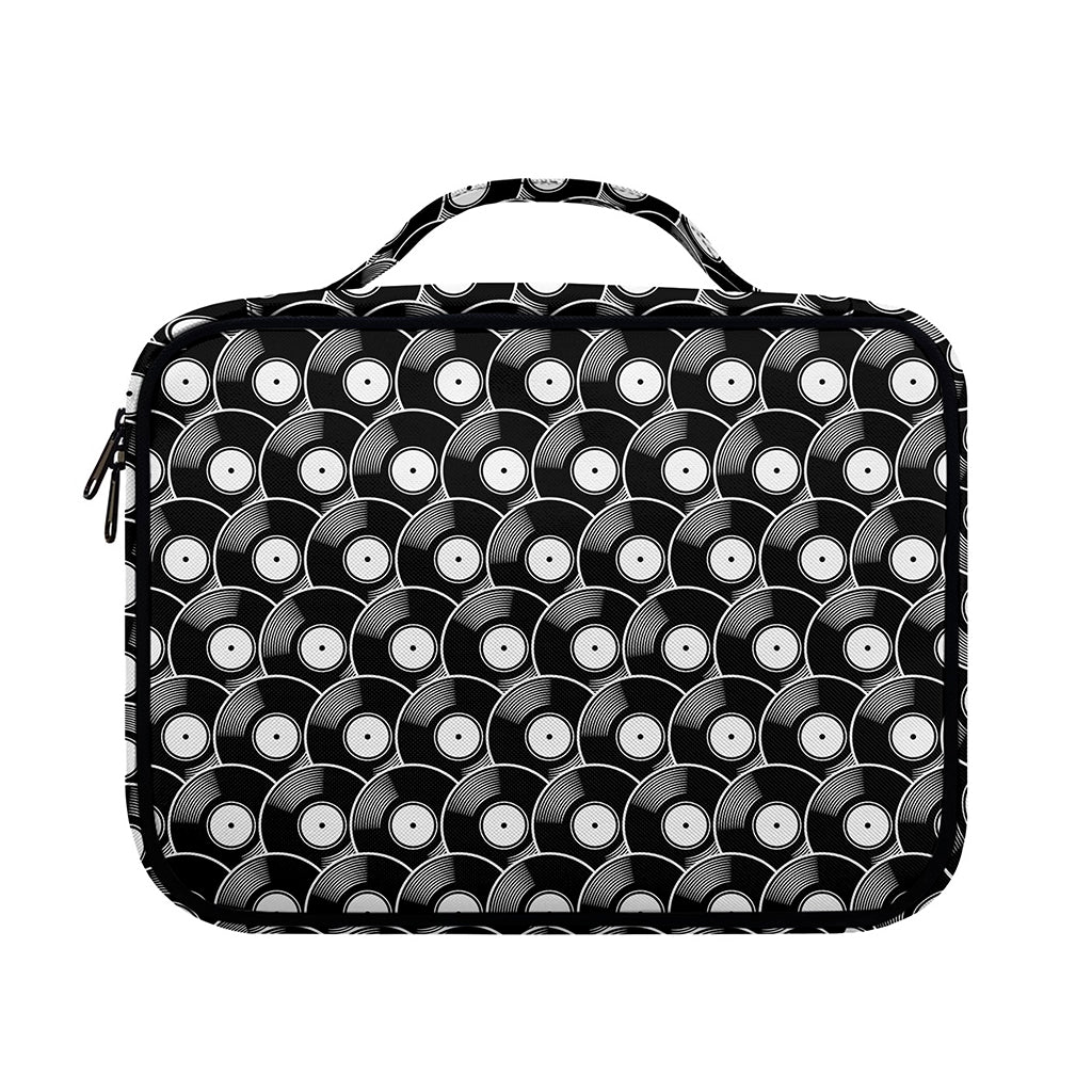 Black Vinyl Record Pattern Print Briefcase Bible Bag