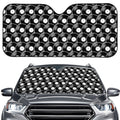 Black Vinyl Record Pattern Print Car Windshield Sun Shade