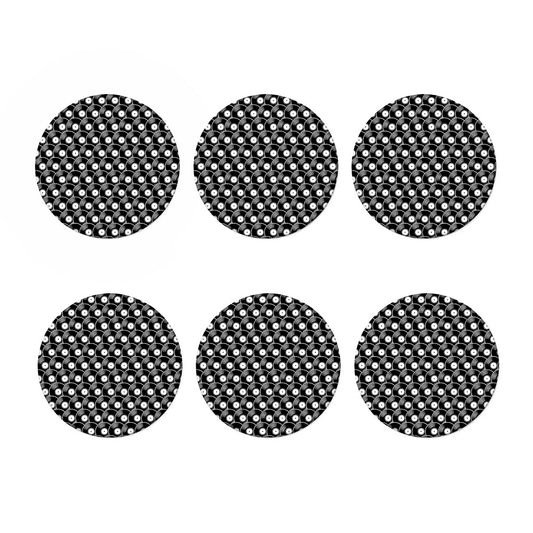 Black Vinyl Record Pattern Print Coaster Set