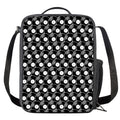 Black Vinyl Record Pattern Print Crossbody Lunch Bag