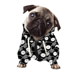 Black Vinyl Record Pattern Print Dog Zip Up Hoodie
