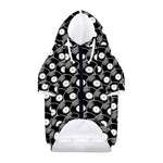 Black Vinyl Record Pattern Print Dog Zip Up Hoodie