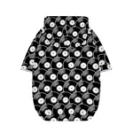 Black Vinyl Record Pattern Print Dog Zip Up Hoodie