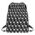 Black Vinyl Record Pattern Print Drawstring Backpack