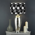 Black Vinyl Record Pattern Print Drum Lamp Shade