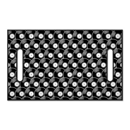 Black Vinyl Record Pattern Print Golf Cart Seat Cover