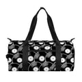 Black Vinyl Record Pattern Print Gym Bag