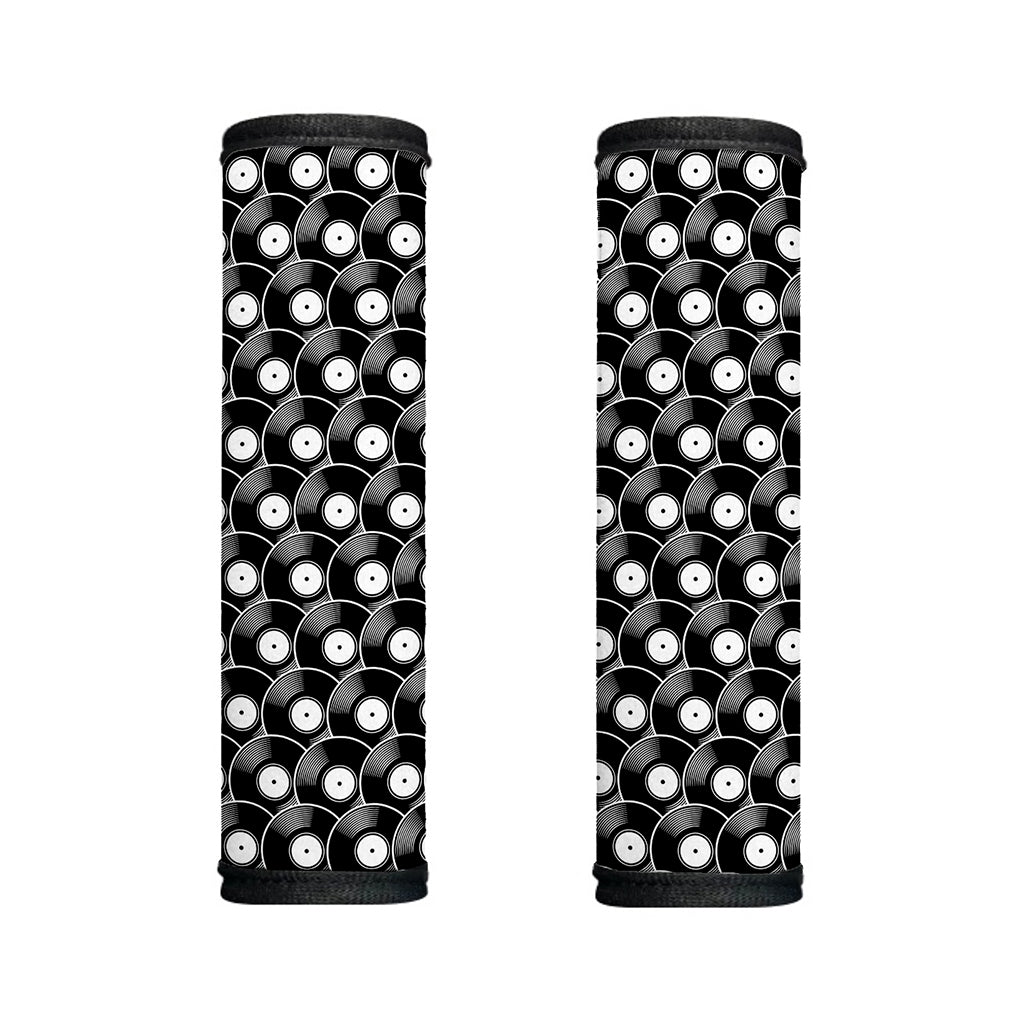 Black Vinyl Record Pattern Print Handle Covers