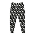 Black Vinyl Record Pattern Print Jogger Pants