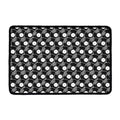 Black Vinyl Record Pattern Print Kitchen Mat