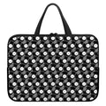Black Vinyl Record Pattern Print Laptop Sleeve With Handle