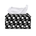Black Vinyl Record Pattern Print Leather Tissue Box Cover