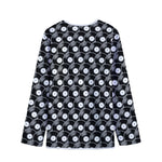 Black Vinyl Record Pattern Print Long Sleeve Short Coat