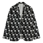 Black Vinyl Record Pattern Print Men's Blazer