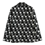 Black Vinyl Record Pattern Print Men's Blazer