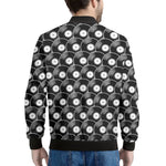 Black Vinyl Record Pattern Print Men's Bomber Jacket