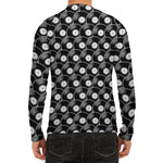 Black Vinyl Record Pattern Print Men's Long Sleeve Rash Guard