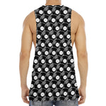 Black Vinyl Record Pattern Print Men's Muscle Tank Top