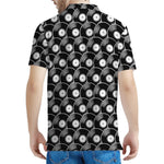 Black Vinyl Record Pattern Print Men's Polo Shirt