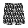 Black Vinyl Record Pattern Print Men's Athletic Shorts