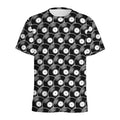 Black Vinyl Record Pattern Print Men's Athletic T-Shirt