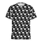 Black Vinyl Record Pattern Print Men's Sports T-Shirt