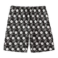 Black Vinyl Record Pattern Print Men's Swim Trunks
