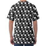 Black Vinyl Record Pattern Print Men's Velvet T-Shirt