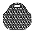 Black Vinyl Record Pattern Print Neoprene Lunch Bag