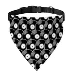 Black Vinyl Record Pattern Print Over The Collar Dog Bandana